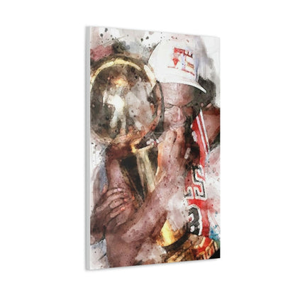 Michael Jordan championship poster, championship trophy, Canvas Wrap, Kids Room, Man Cave, Game Room