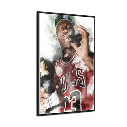 Michael Jordan Canvas or Poster - Vintage Michael Jordan Cigar Photo - Three Peat Championship - MJ Wall Art