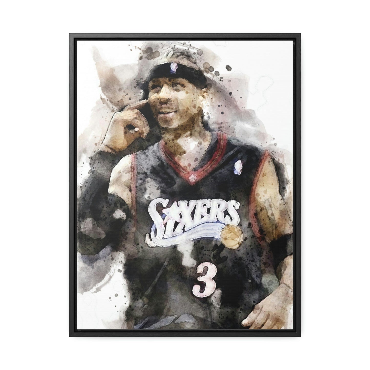 Allen Iverson Canvas or Poster, Philadelphia 76ers - Canvas Wrap, Man Cave, Bar, Game room, Kids Room