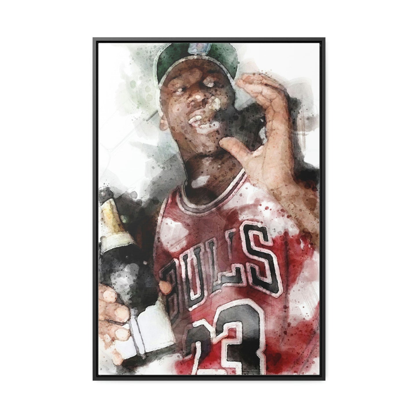 Michael Jordan Canvas or Poster - Vintage Michael Jordan Cigar Photo - Three Peat Championship - MJ Wall Art