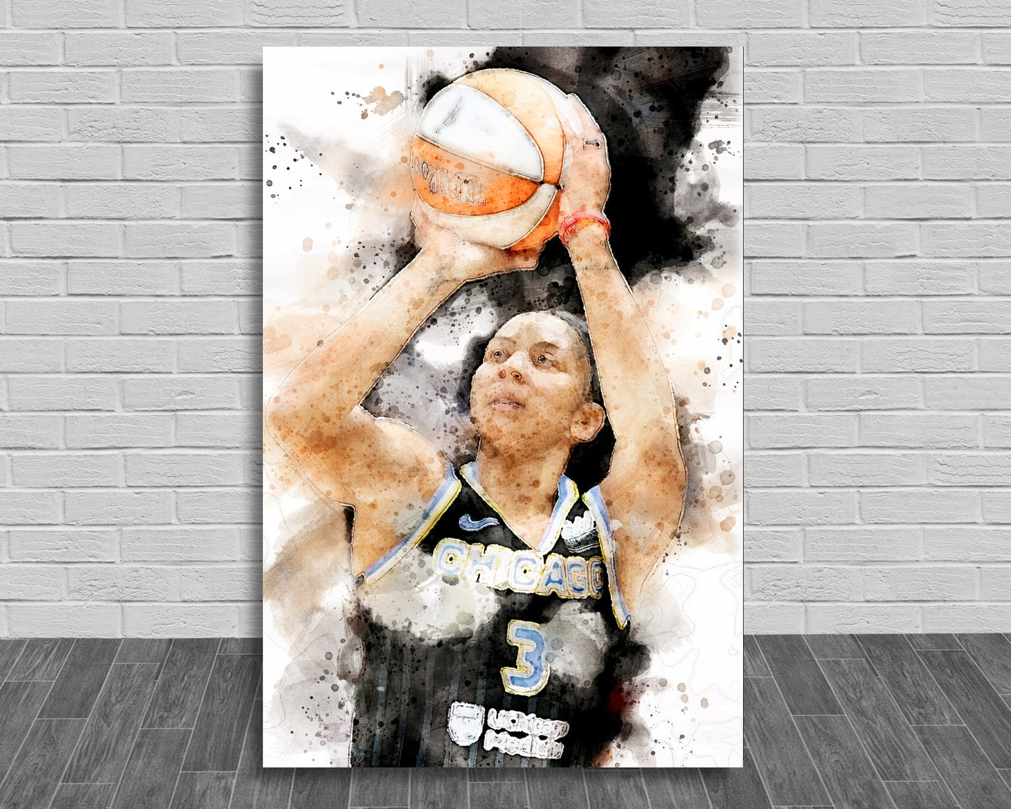 Candace Parker Art, women's basketball poster, Canvas Wrap, Kids Room, Man Cave, Woman Cave, Game Room
