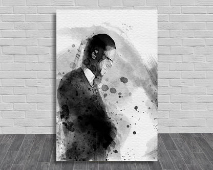 Malcolm X Poster, Canvas Wrap, Kids Room, Man Cave, Woman Cave, Game Room