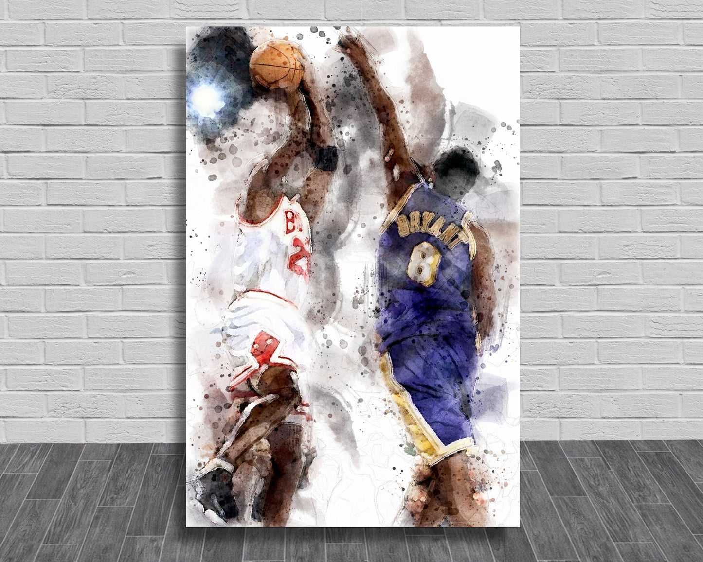 Michael Jordan Poster, Kobe Bryant Poster, Canvas Wrap, Kids Room, Man Cave, Game Room,